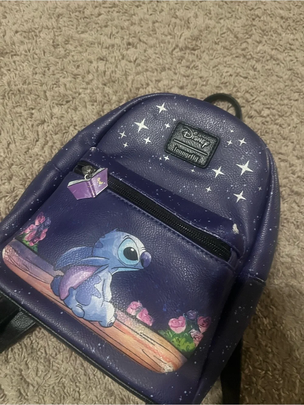 Loungefly Disney Lilo & Stitch Mini Backpack Purple Black Stars Collectible